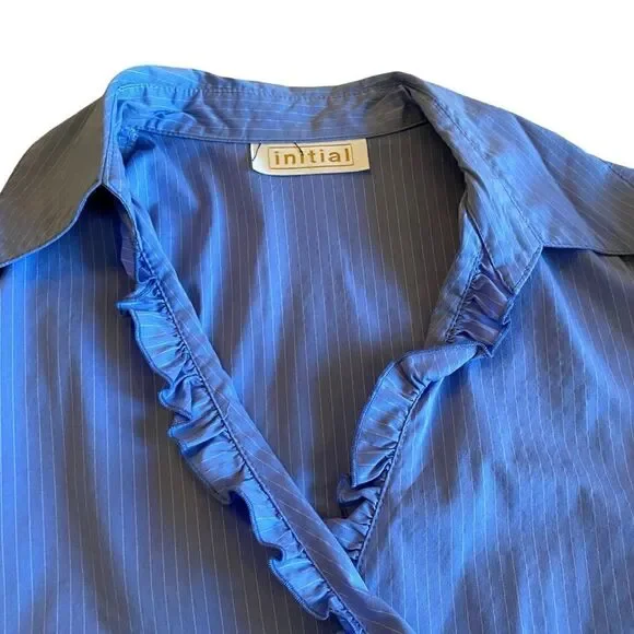 EUC Blue Initial Tuxedo Wrap To - Picture 3 of 7